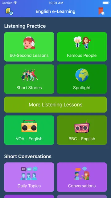 English Listening And Speaking — lesson list